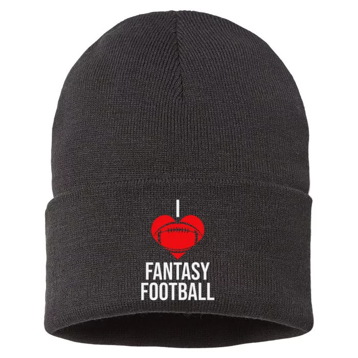 I Love Fantasy Football Graphic Sustainable Knit Beanie