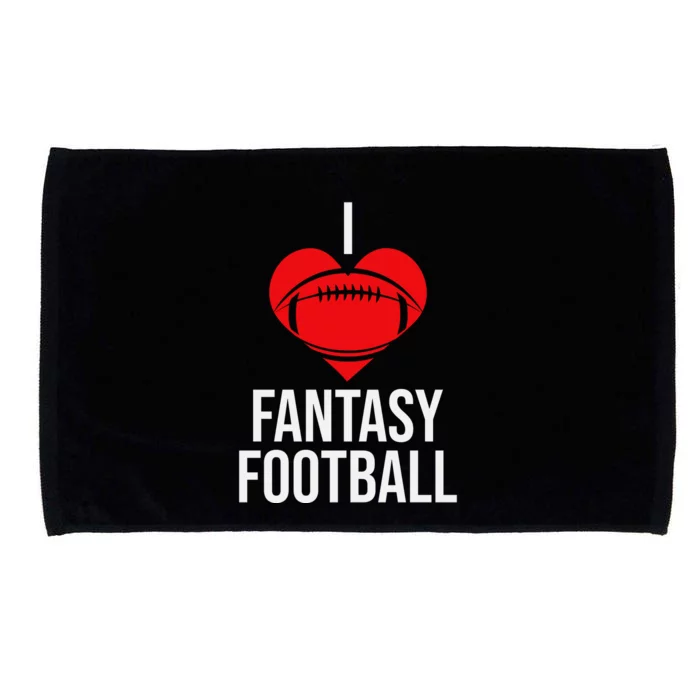 I Love Fantasy Football Graphic Microfiber Hand Towel