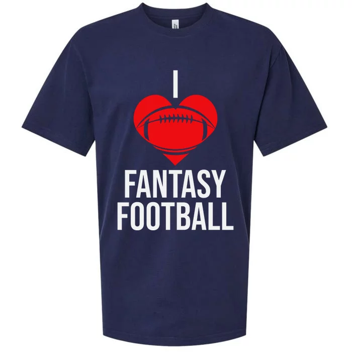 I Love Fantasy Football Graphic Sueded Cloud Jersey T-Shirt