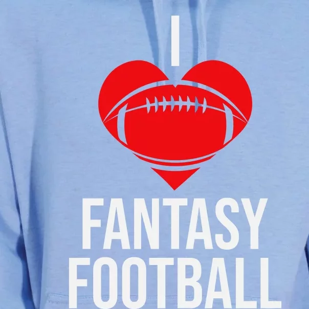 I Love Fantasy Football Graphic Unisex Surf Hoodie