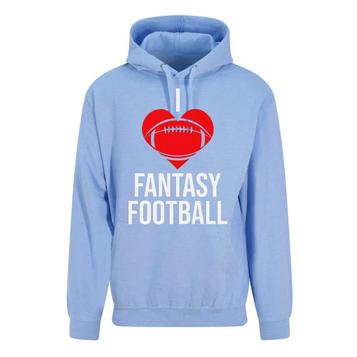 I Love Fantasy Football Graphic Unisex Surf Hoodie