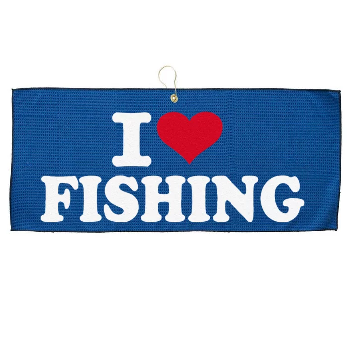 I Love Fishing Gift Large Microfiber Waffle Golf Towel