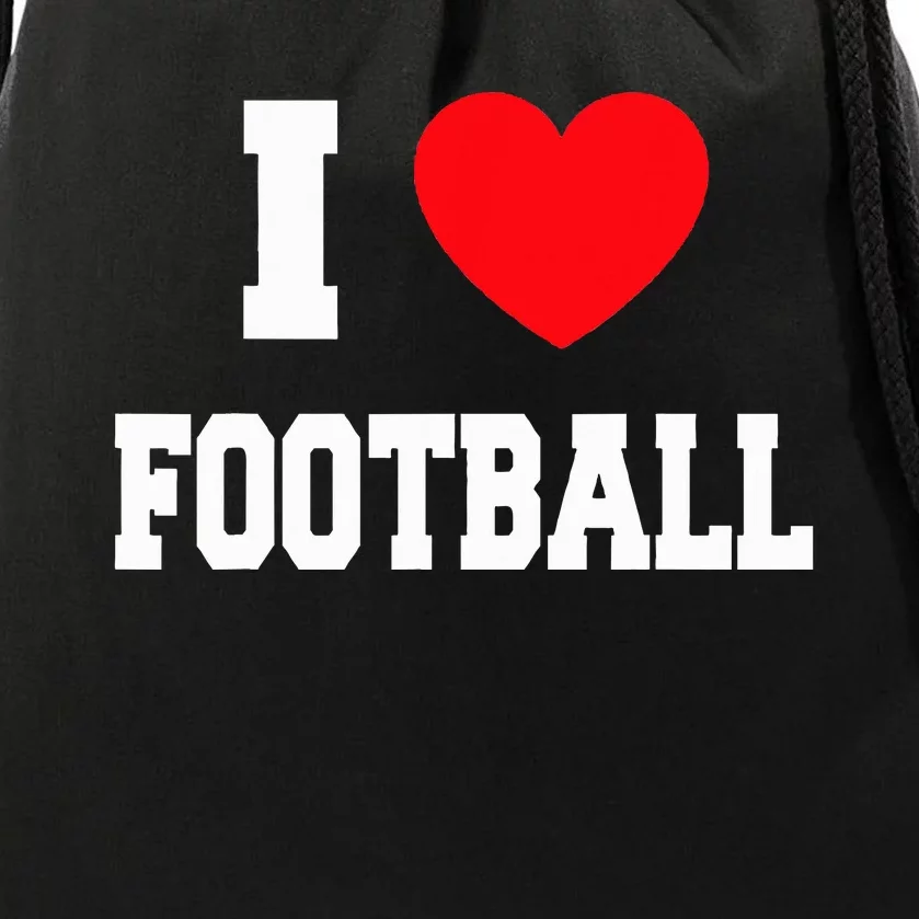 I Love Football Drawstring Bag