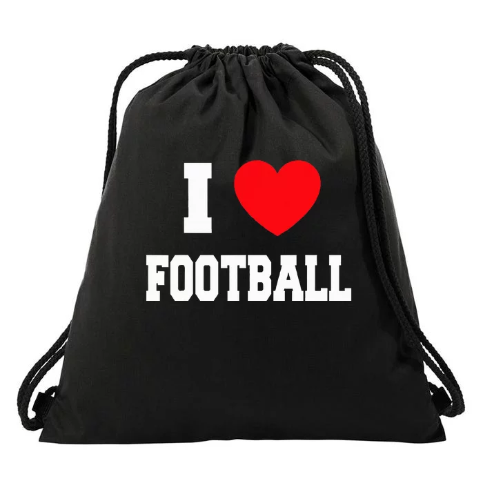 I Love Football Drawstring Bag