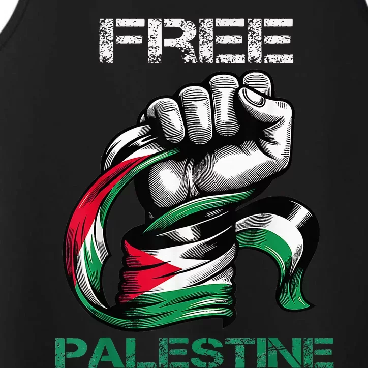 I Love Free Palestine Flag Save Gaza Strip Palestinian Performance Tank