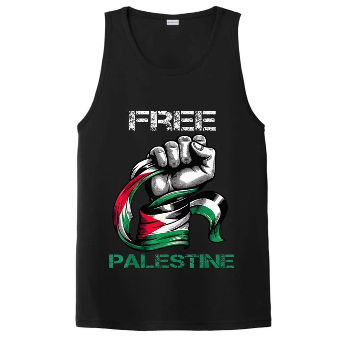 I Love Free Palestine Flag Save Gaza Strip Palestinian Performance Tank