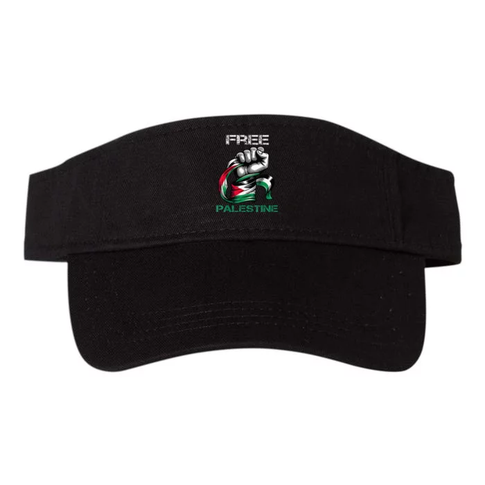 I Love Free Palestine Flag Save Gaza Strip Palestinian Valucap Bio-Washed Visor