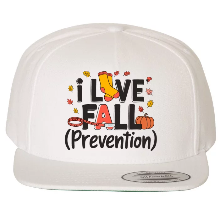 I Love Fall Prevention Nurse Retro Thanksgiving Autumn Wool Snapback Cap