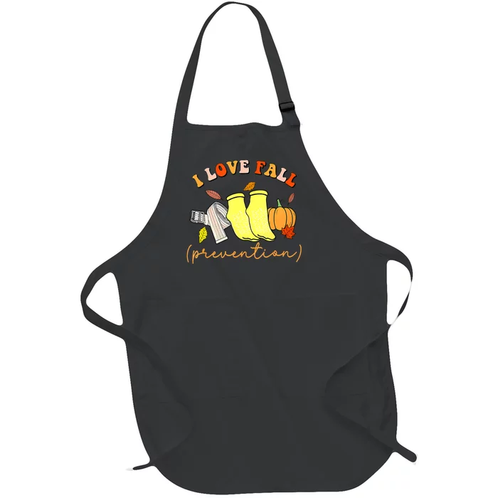 I Love Fall Prevention Socks Thanksgiving Autumn Quote Full-Length Apron With Pocket