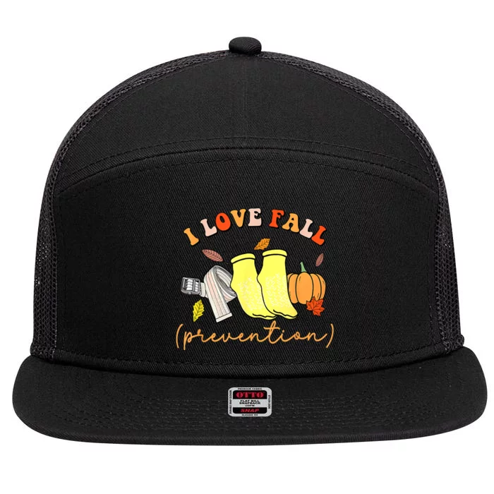 I Love Fall (Prevention) 7 Panel Mesh Trucker Snapback Hat