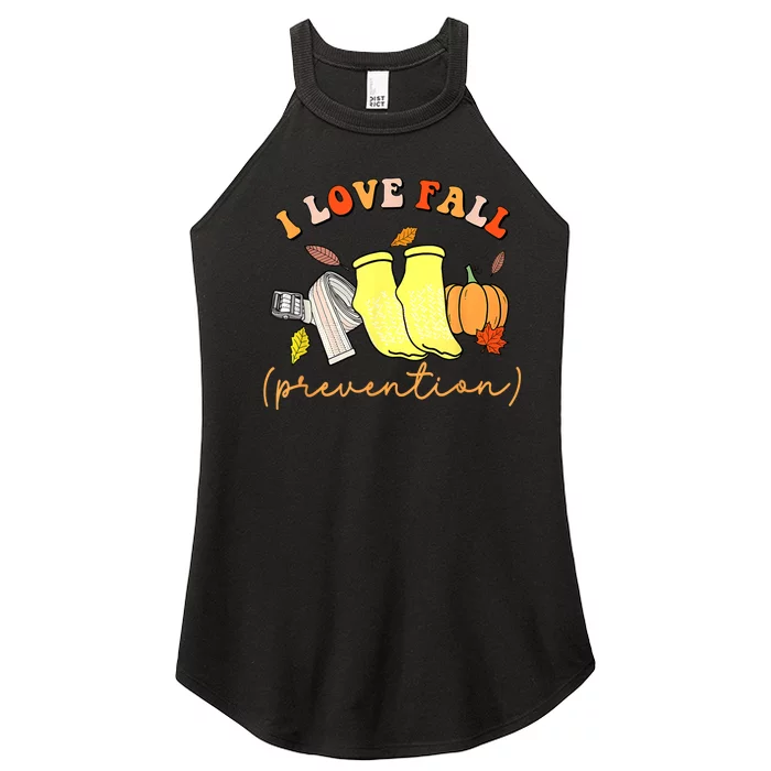 I Love Fall (Prevention) Women’s Perfect Tri Rocker Tank