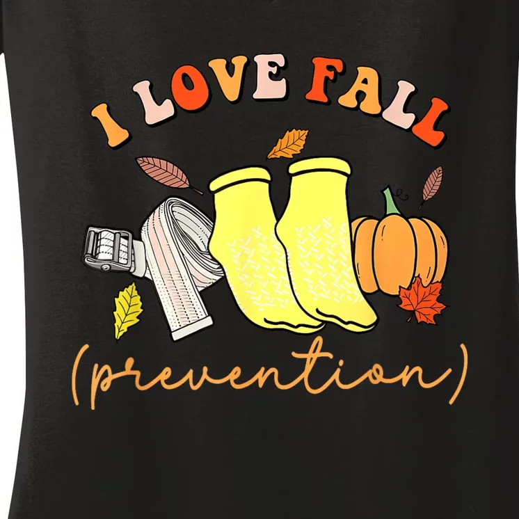 I Love Fall (Prevention) Women's V-Neck T-Shirt