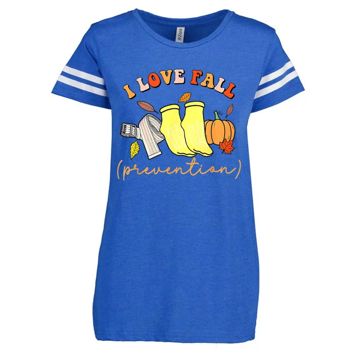 I Love Fall (Prevention) Enza Ladies Jersey Football T-Shirt