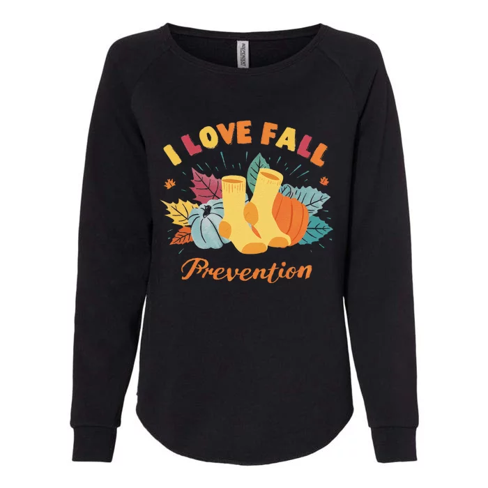 I Love Fall (Prevention) Fall Season Lovers Cute Womens California Wash Sweatshirt