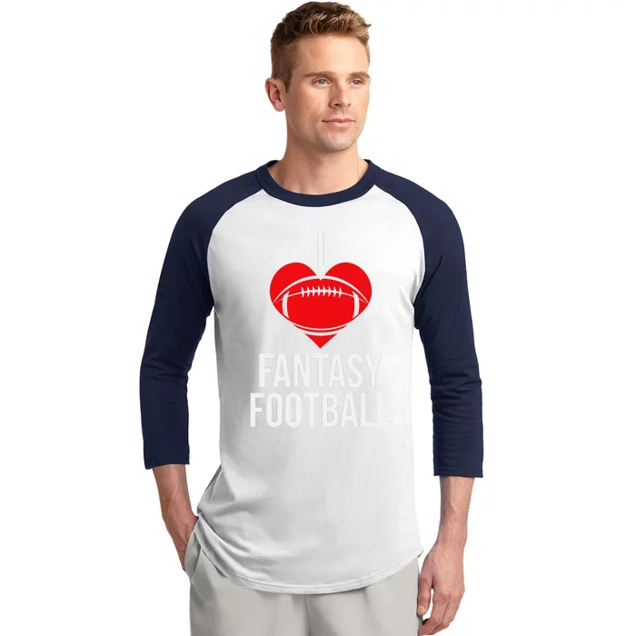 I Love Fantasy Football Baseball Sleeve Shirt