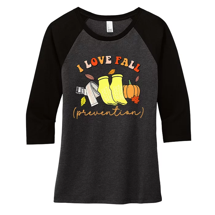 I Love Fall Women's Tri-Blend 3/4-Sleeve Raglan Shirt