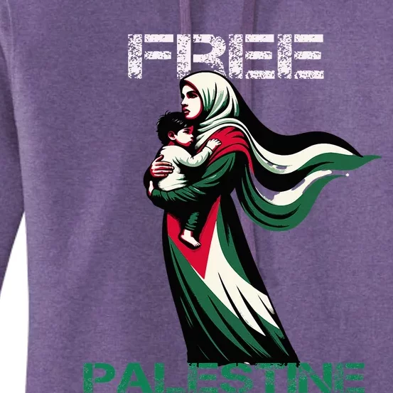 I Love Free Palestine Mother Children Gaza Strip Palestinian Women's Pullover Hoodie