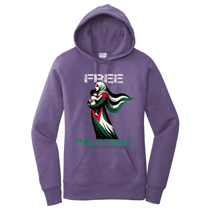 I Love Free Palestine Mother Children Gaza Strip Palestinian Women's Pullover Hoodie