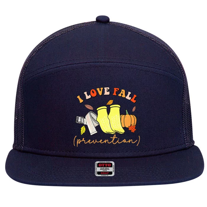 I Love Fall 7 Panel Mesh Trucker Snapback Hat