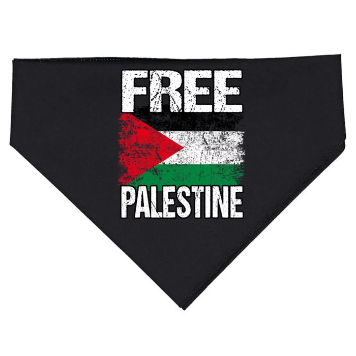 I Love Free Palestine Flag Save Gaza Strip Palestinian USA-Made Doggie Bandana