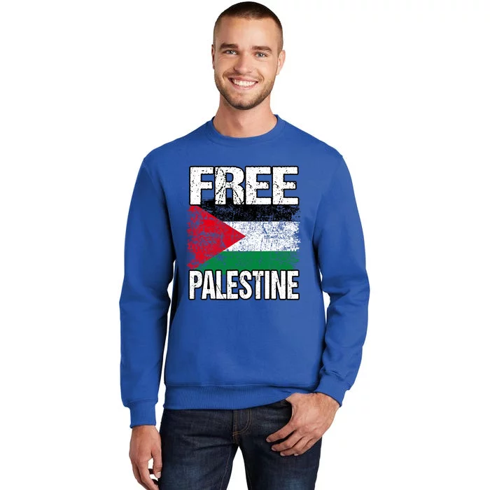 I Love Free Palestine Flag Save Gaza Strip Palestinian Tall Sweatshirt