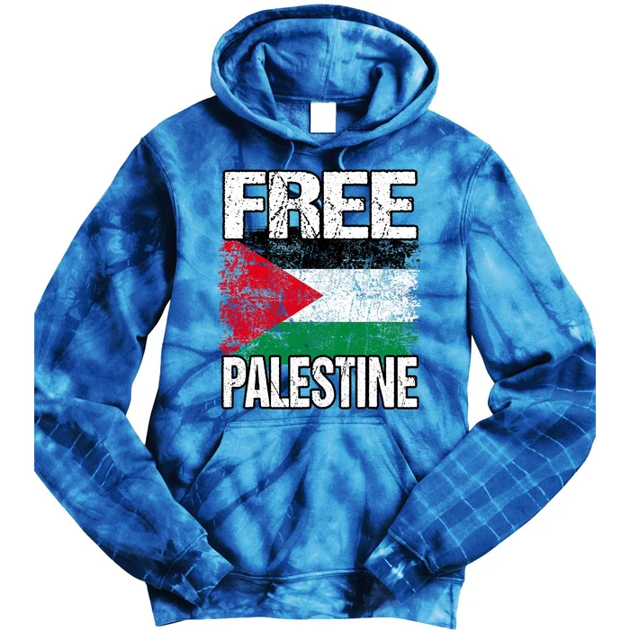 I Love Free Palestine Flag Save Gaza Strip Palestinian Tie Dye Hoodie