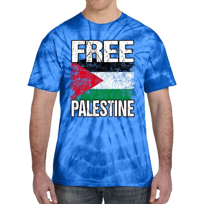 I Love Free Palestine Flag Save Gaza Strip Palestinian Tie-Dye T-Shirt