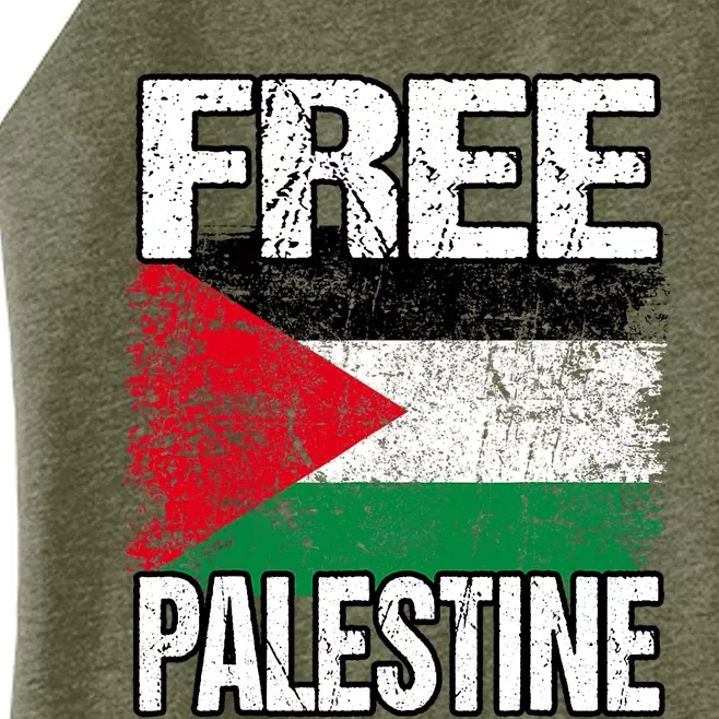 I Love Free Palestine Flag Save Gaza Strip Palestinian Women’s Perfect Tri Rocker Tank