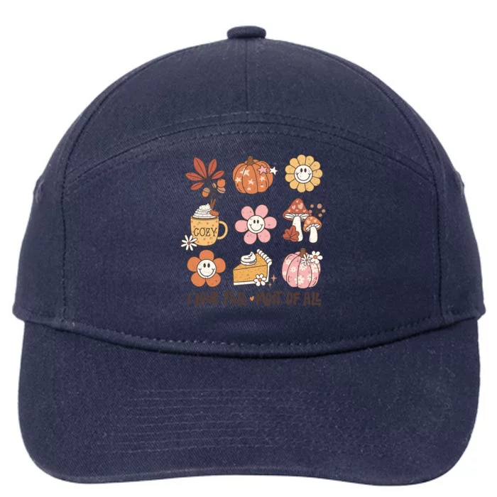 I Love Fall Most Of All Retro Halloween Cute Gift 7-Panel Snapback Hat