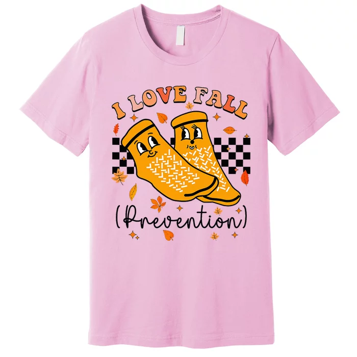 I Love Fall Prevention Fall Physical Therapy Premium T-Shirt