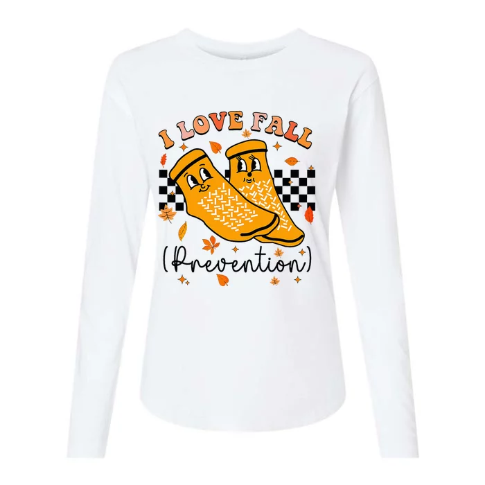 I Love Fall Prevention Fall Physical Therapy Womens Cotton Relaxed Long Sleeve T-Shirt