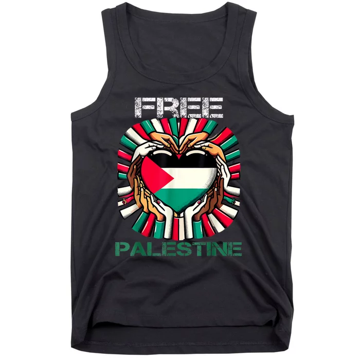 I Love Free Palestine Flag Save Gaza Strip Palestinian Tank Top