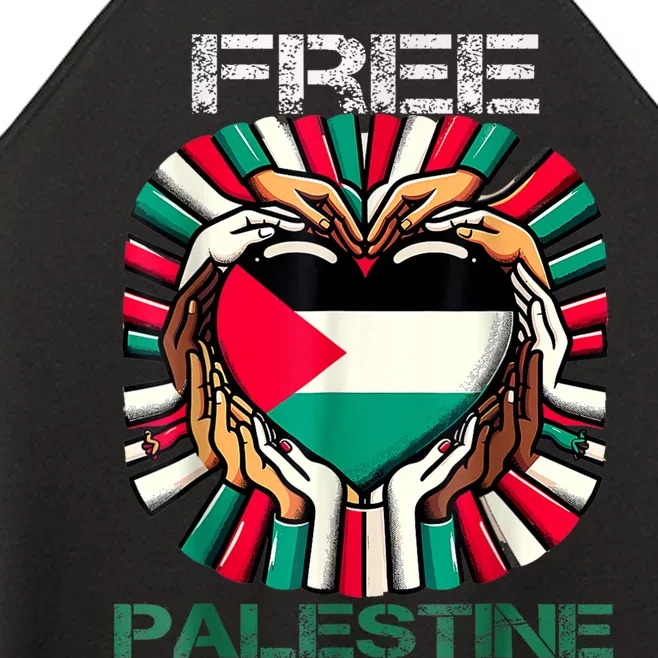 I Love Free Palestine Flag Save Gaza Strip Palestinian Women’s Perfect Tri Rocker Tank