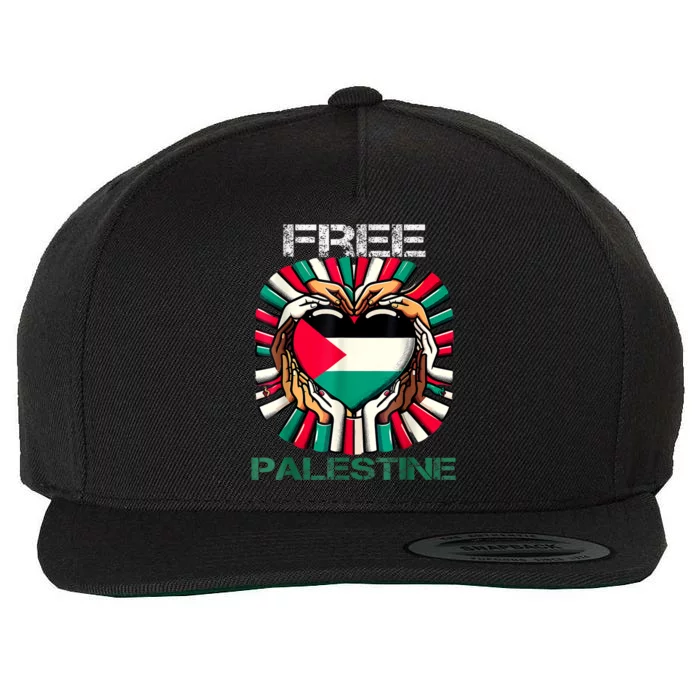 I Love Free Palestine Flag Save Gaza Strip Palestinian Wool Snapback Cap