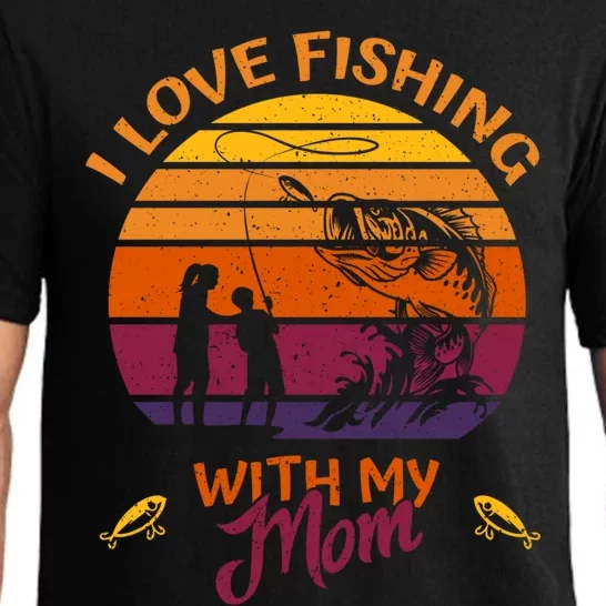 I Love Fishing With My Mom Great Gift Fishing Team Great Giftfishing Tour Gift Pajama Set