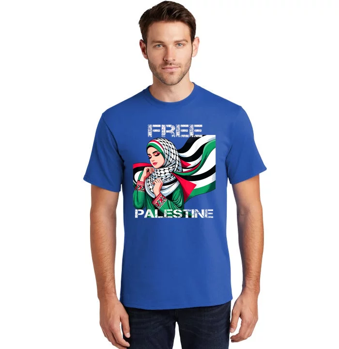 I Love Free Palestine Flag Save Gaza Strip Palestinian Tall T-Shirt