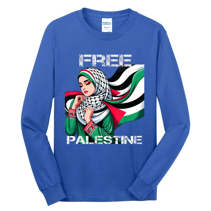 I Love Free Palestine Flag Save Gaza Strip Palestinian Tall Long Sleeve T-Shirt