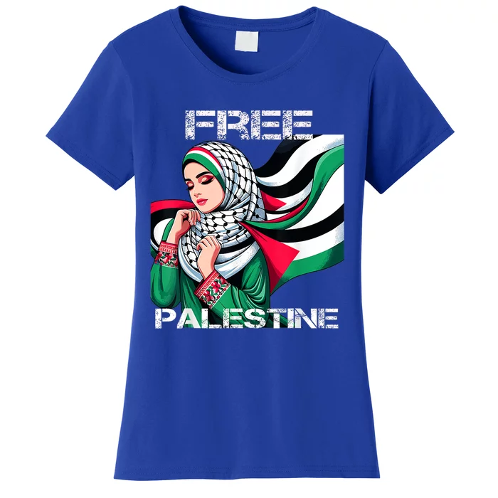 I Love Free Palestine Flag Save Gaza Strip Palestinian Women's T-Shirt