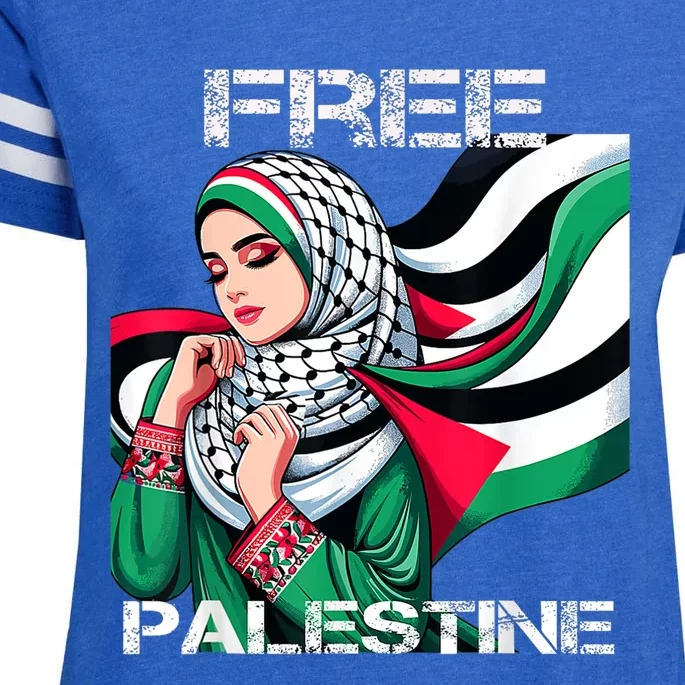 I Love Free Palestine Flag Save Gaza Strip Palestinian Enza Ladies Jersey Football T-Shirt