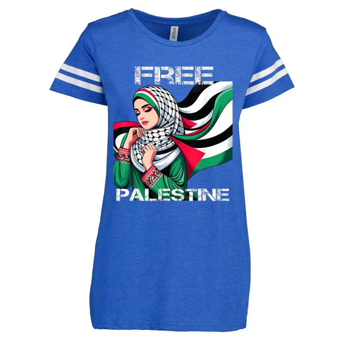 I Love Free Palestine Flag Save Gaza Strip Palestinian Enza Ladies Jersey Football T-Shirt