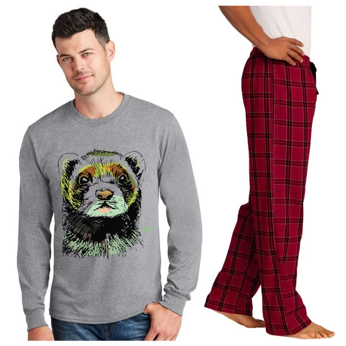 I Love Ferret Funny Ferrets Long Sleeve Pajama Set