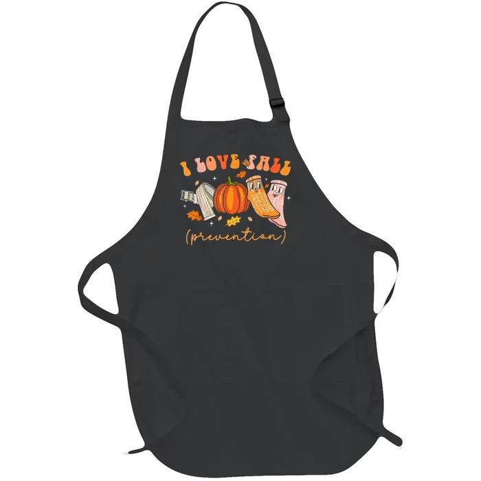 I Love Fall Prevention Fall Physical Therapy Full-Length Apron With Pocket