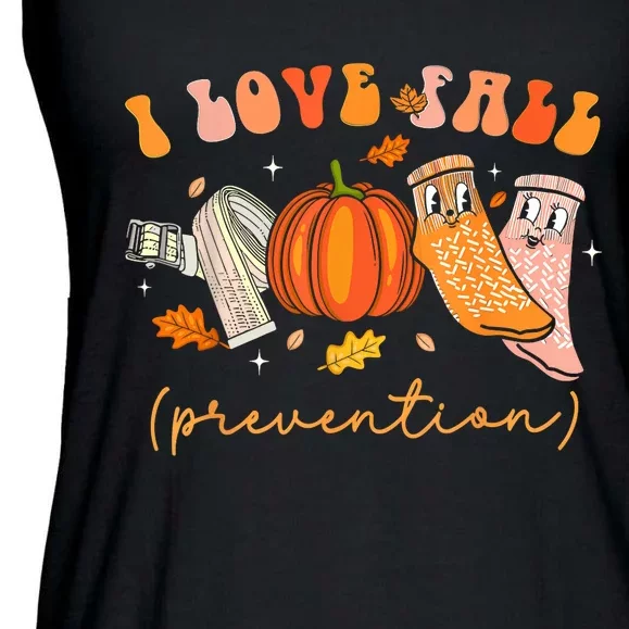 I Love Fall Prevention Fall Physical Therapy Ladies Essential Flowy Tank