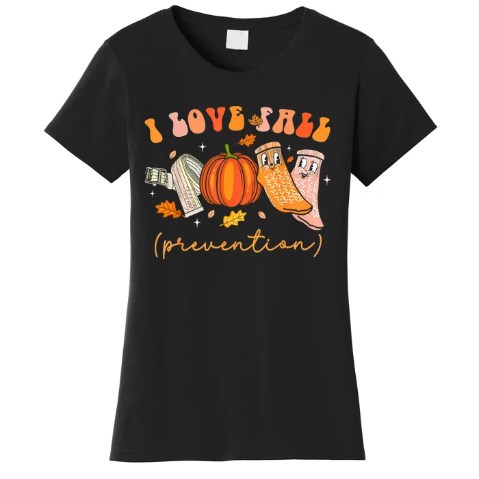 I Love Fall Prevention Fall Physical Therapy Women's T-Shirt