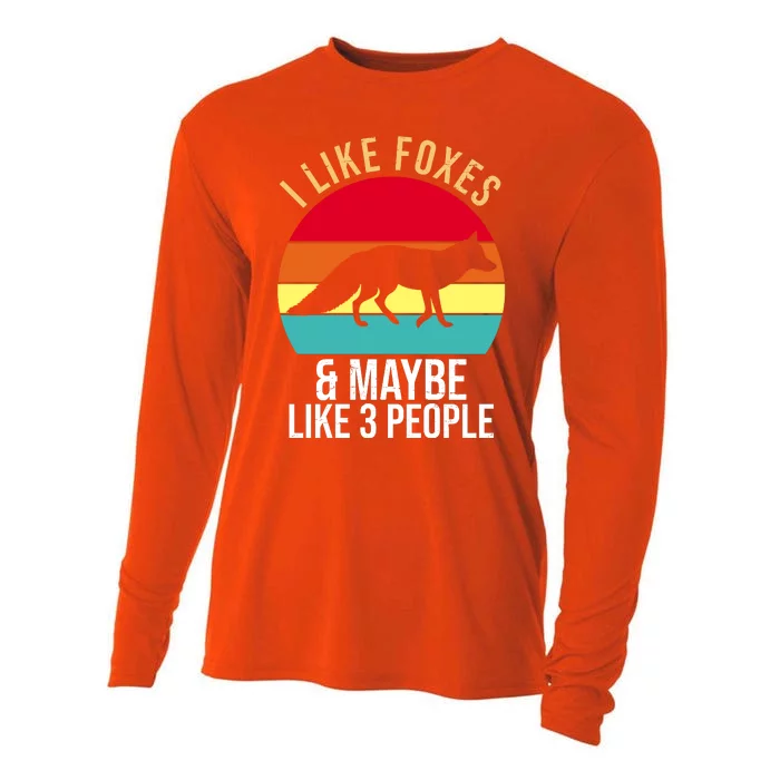 I Like Foxes And Maybe Like 3 People Funny Cooling Performance Long Sleeve Crew