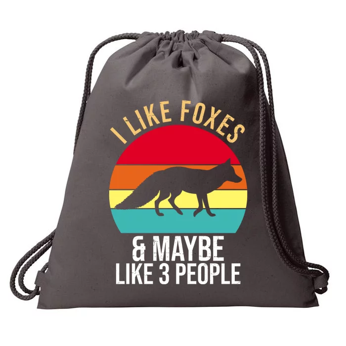 I Like Foxes And Maybe Like 3 People Funny Drawstring Bag