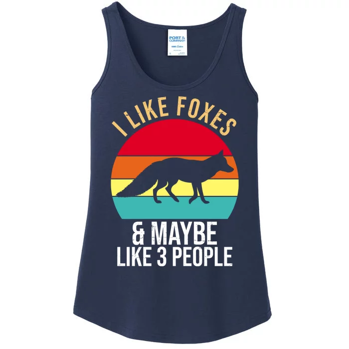 I Like Foxes And Maybe Like 3 People Funny Ladies Essential Tank