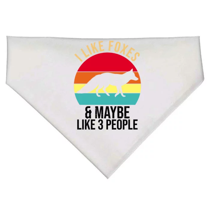 I Like Foxes And Maybe Like 3 People Funny USA-Made Doggie Bandana