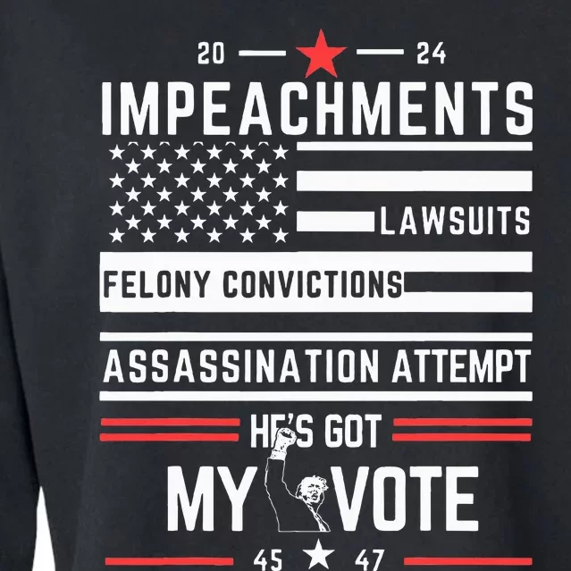 Impeachments Lawsuits Felony Convictions Assassination Cropped Pullover Crew