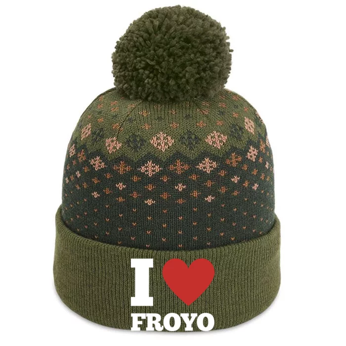 I Love Froyo Frozen Yogurt Lover National Froyo Day Gift The Baniff Cuffed Pom Beanie